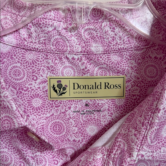 Pink Patterned Men's Shirt - Donald Ross size XL - Picture 3 of 4